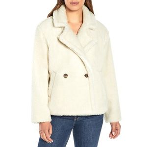 NWT GAP Sherpa Jacket Coat Double Breasted Collared $128